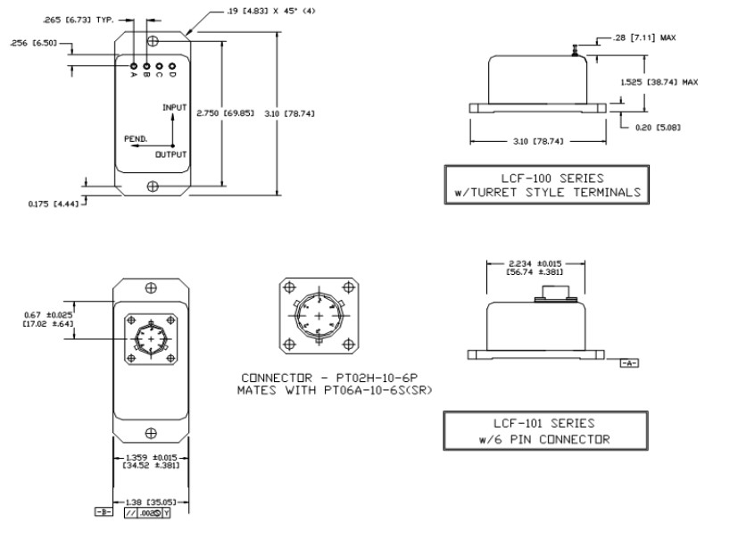 Jewell傾角傳感器尺寸圖 Jewell傾角傳感器尺寸圖