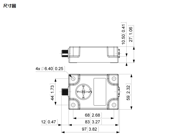 SSI傾角傳感器尺寸 SSI傾角傳感器尺寸
