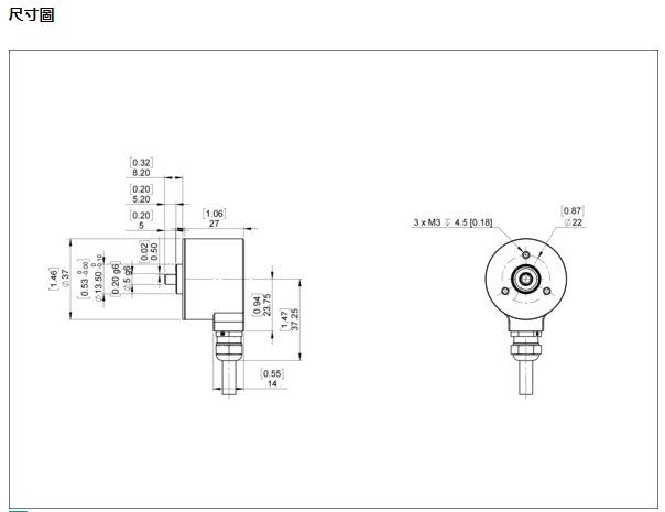 絕對值編碼器尺寸 絕對值編碼器尺寸